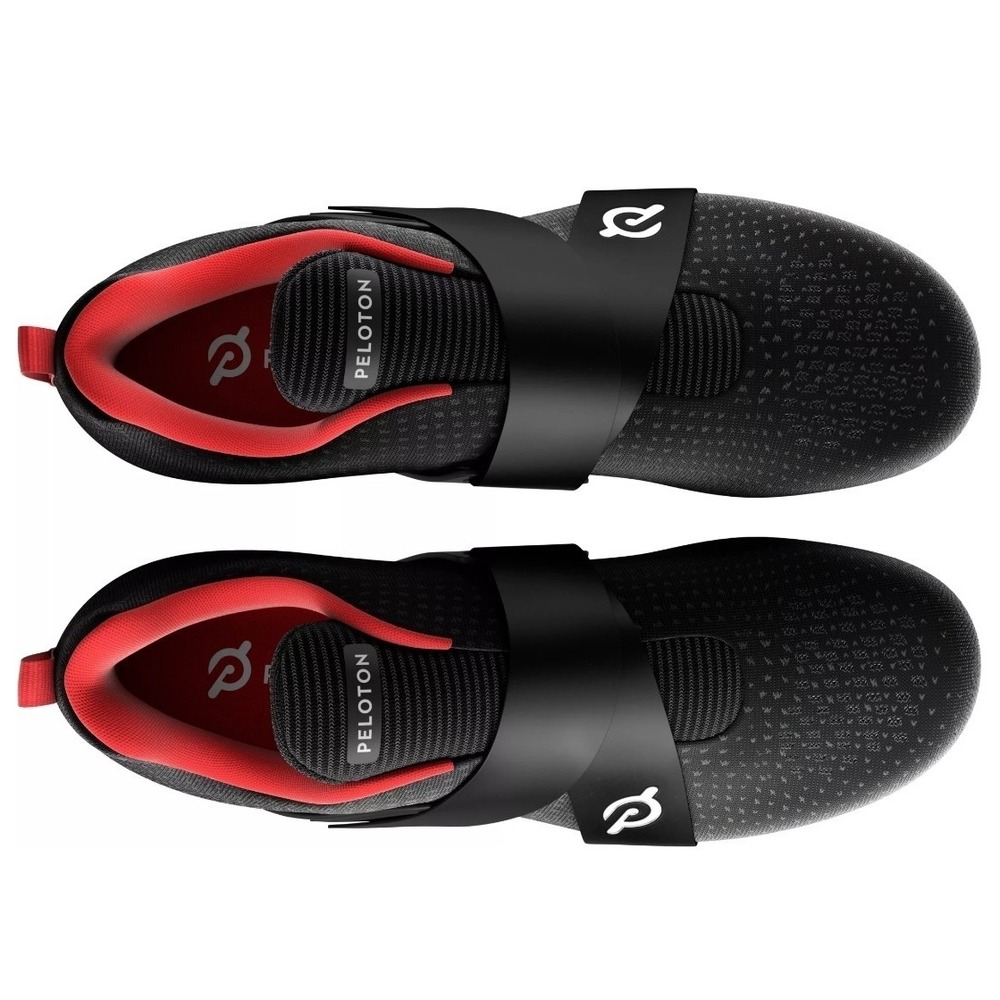 New Peloton Unisex Size 9.5M / 11W Cycling Shoes Black Red Cleat Altos Sneakers - Picture 2 of 6